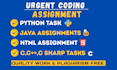 write code,scripts,assignments in python java c html