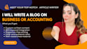 write a blog on business or accounting
