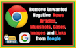 remove negative link bad articles from news websites and google search