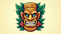 make awesome tiki mask logo with t shirt design