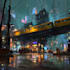 make a cyberpunk futuristic city art