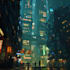 making a cyberpunk futuristic city art
