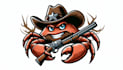make custom cowboy crab logo with t  shirt design
