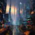 drawing a cyberpunk futuristic city art