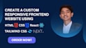 create a custom frontend website using HTML tailwind and react