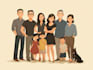 draw a vector art family portrait