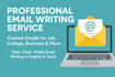 type and write professional emails and send emails