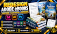 redesign adobe ebooks in indesign, adobe illustrator and photoshop