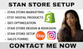 do stan store setup shopify etsy store setup instagram stan store seo listings