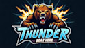 create trendy thunder bear logo with t shirt design