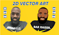 create  2d vector art illustrations