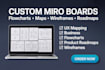 design custom miro boards, miro flowcharts, journey maps, and wireframes