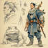 create children illustration, fantasy sci fi character