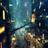 drawing a cyberpunk futuristic city art