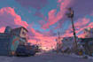 make anime background and environment concept art