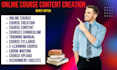 create online course content, ebook online course creation, course curriculum