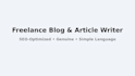 write SEO optimized blog posts and articles