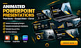 design animated powerpoint presentations, pitch decks, google slides, canva