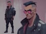 illustrate you as a cyberpunk style character