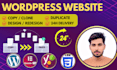redesign, duplicate and copy website to wordpress using elementor pro