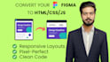 convert figma to HTML CSS responsive website with clean code