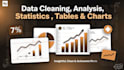 do data cleaning, analysis, statistics, tables and charts