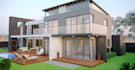 build 3d cgi private duplex villa,balcony design, private pool, greenery,vr golf