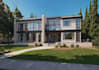 remodel 3d luxury apartment,elevation design,render glass facade,landscaped yard