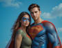 make watercolor super hero couple portrait