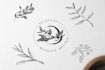 design boho chic hand drawn botanical logo