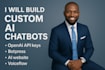 build custom ai chatbots using open ai API keys, botpress, ai website, voiceflow