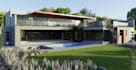 render 3d ultra villa exterior,ai powered interior design, cgi pool,golf putting