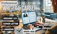 write professional ats friendly resume, cover letter, cv, linkedin profile
