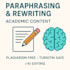 professionally paraphrase and rewrite academic content