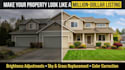 real estate photo edit enhance, photoshop image retouch sky change grass replace