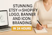 design custom etsy or shopify branding, banner, logo and icon in 24 hours