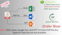 do data entry, typing, and file convert PDF to doc, xls or ppt