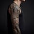 create sleeve tattoo design in geometric style