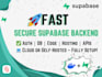 set up a secure cloud supabase backend with auth and edge functions