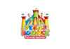 design modern bounce house rental logo