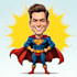 design premium superhero caricature character