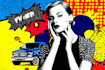 draw a retro pop art roy lichtenstein style