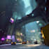 do a cyberpunk futuristic city art
