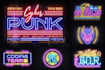 design neon logo, signs and glowing text