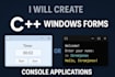 develop software for windows with gui or console interface