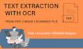 extract text from image, PDF, and other files using ocr