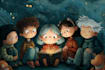draw children book pages based on real people