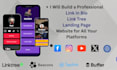create mobile friendly linktree biolink landing page  for your all platforms