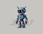 design mecha robot mascot logo with express delivery