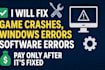 fix game crashes software errors and windows errors